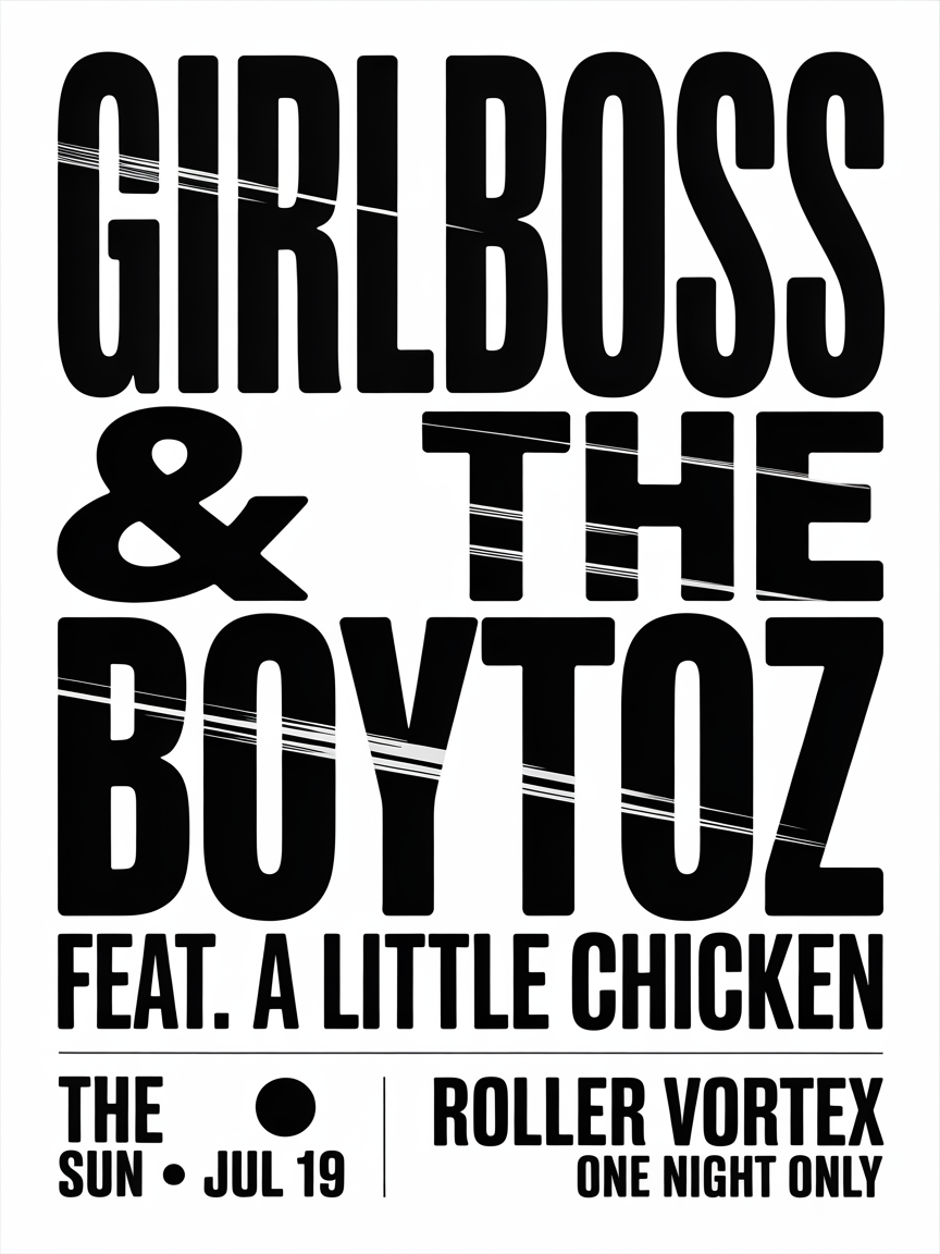 Poster: GirlBoss & the BoyToz at The Roller Vortex