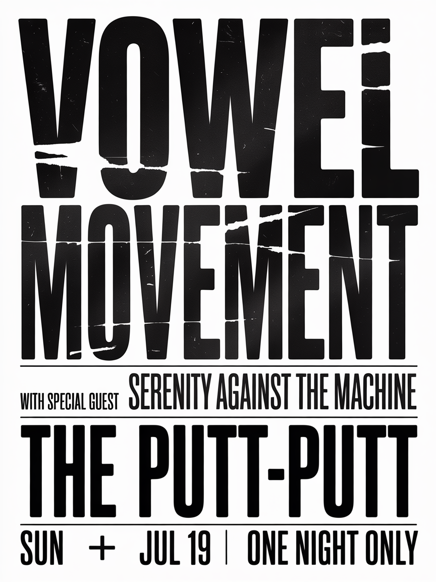 Poster: Vowel Movement at The Putt-Putt