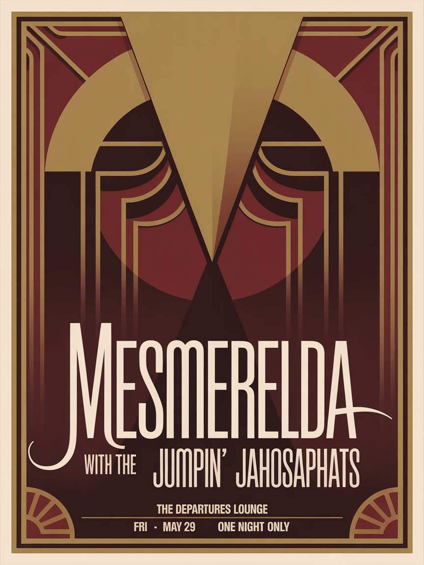 Poster: Mesmerelda  at The Departures Lounge